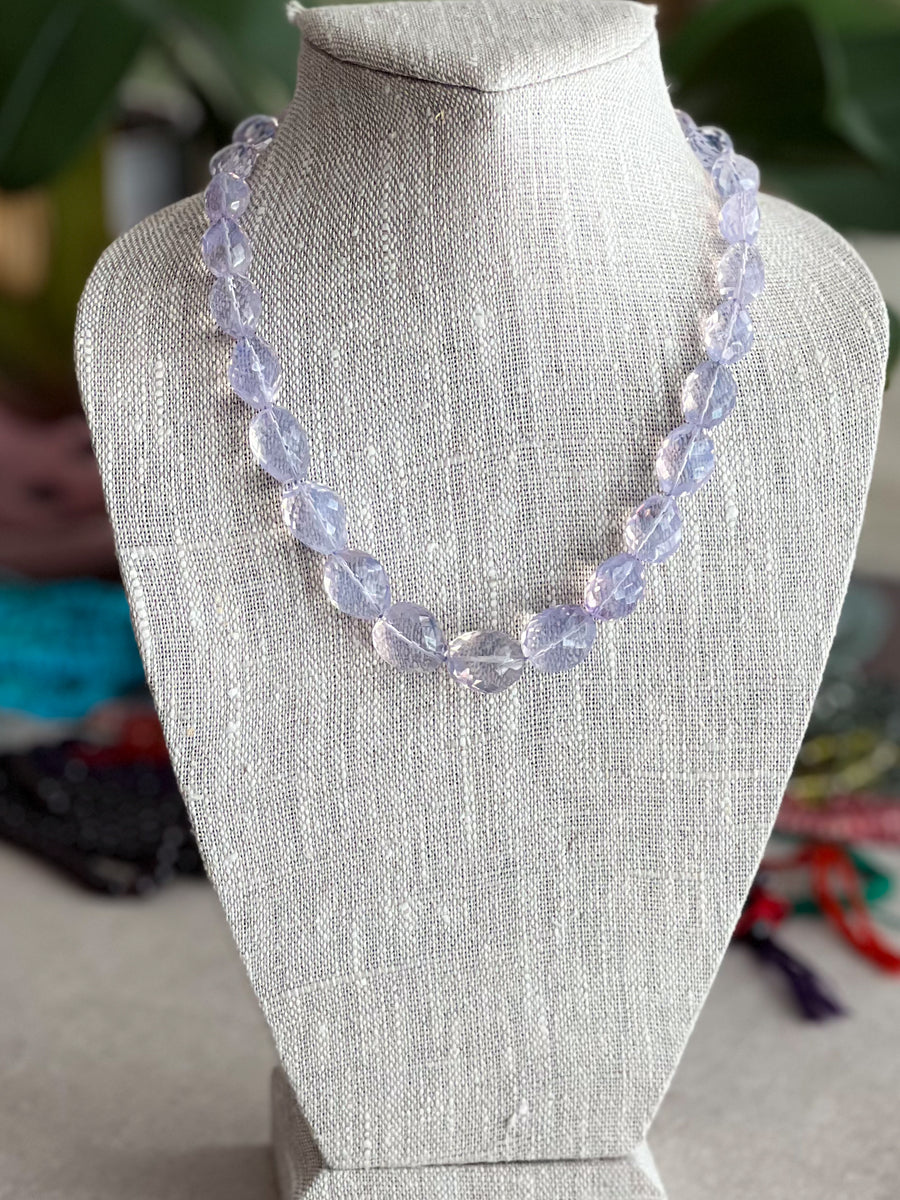 Lavender Quartz Nuggets Necklace