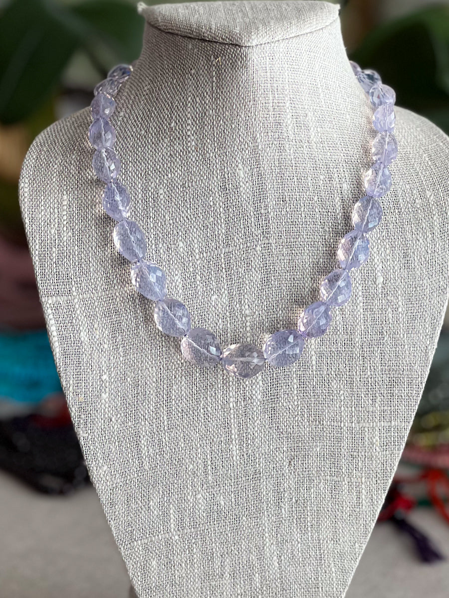 Lavender Quartz Nuggets Necklace