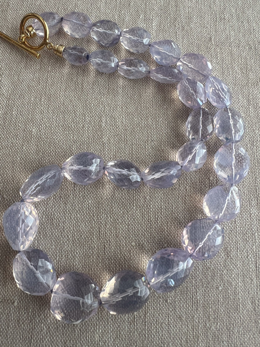 Lavender Quartz Nuggets Necklace