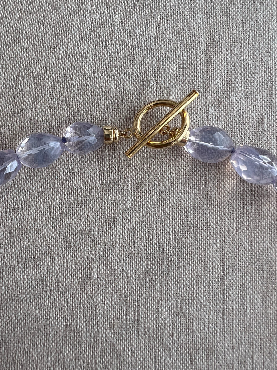 Lavender Quartz Nuggets Necklace