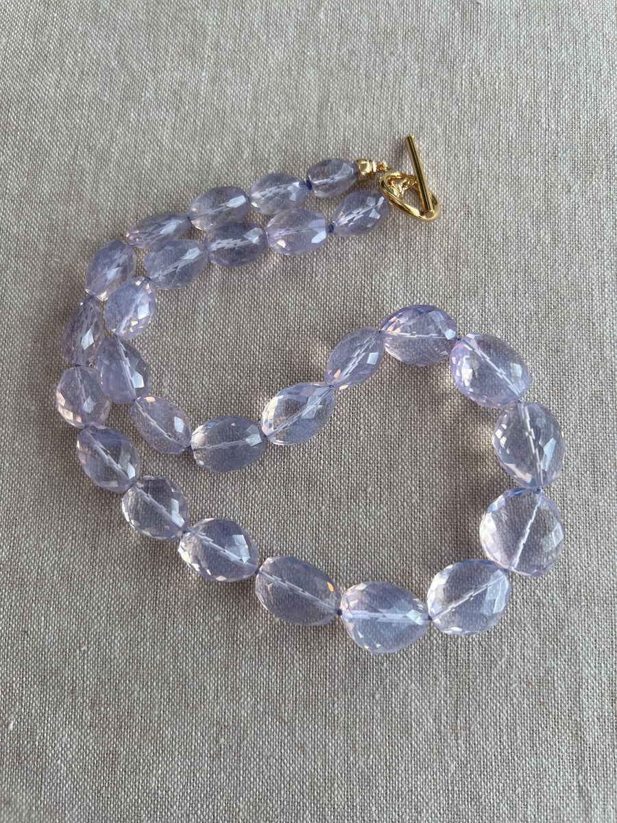 Lavender Quartz Nuggets Necklace