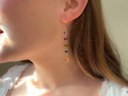 Multi Gemstone Dangle Earrings