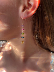 Multi Gemstone Dangle Earrings