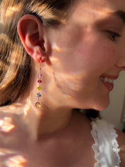 Multi Gemstone Dangle Earrings
