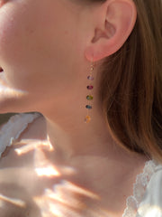 Multi Gemstone Dangle Earrings