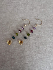 Multi Gemstone Dangle Earrings