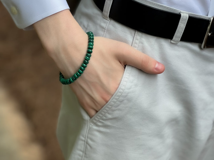Men's Malachite Adjustable Bracelet