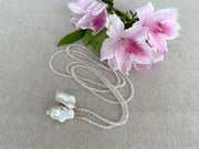 Moonstone Multi-way Necklace with Baroque Pearl Ends