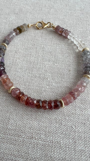 Multi Color Spinel Bracelet, Boho Gemstone Jewlery