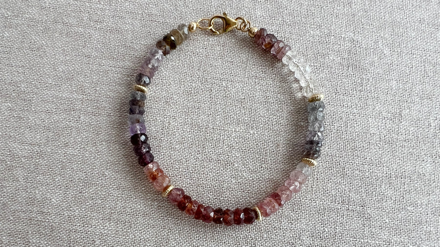 Multi Color Spinel Bracelet, Boho Gemstone Jewlery