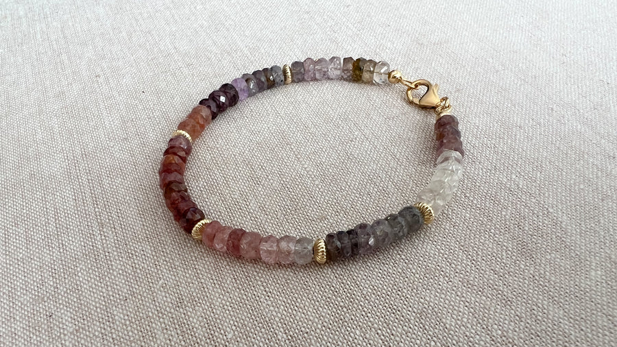 Multi Color Spinel Bracelet, Boho Gemstone Jewlery