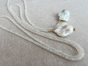 Moonstone Multi-way Necklace with Baroque Pearl Ends