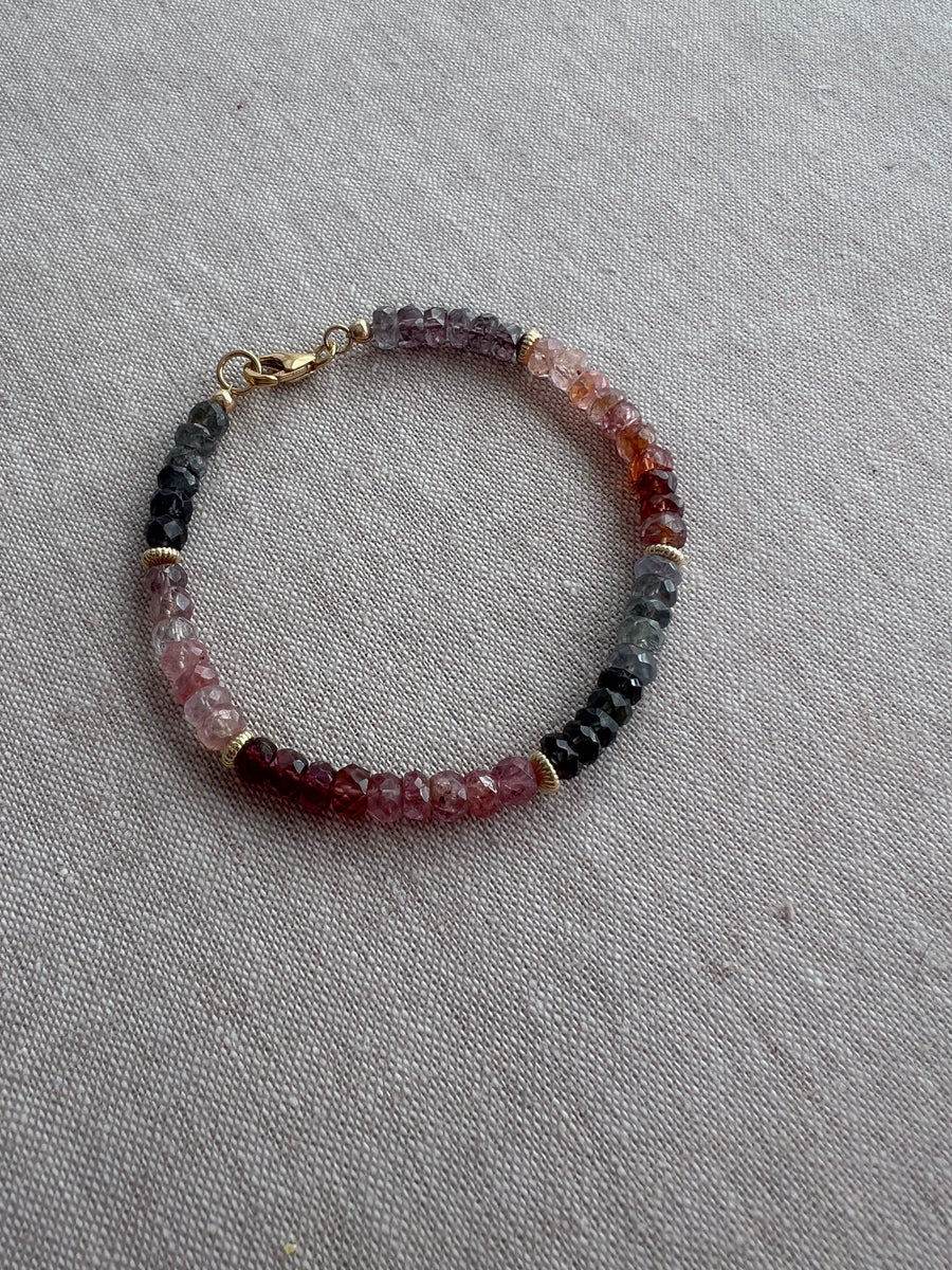 Multi Color Spinel Bracelet, Boho Gemstone Jewlery