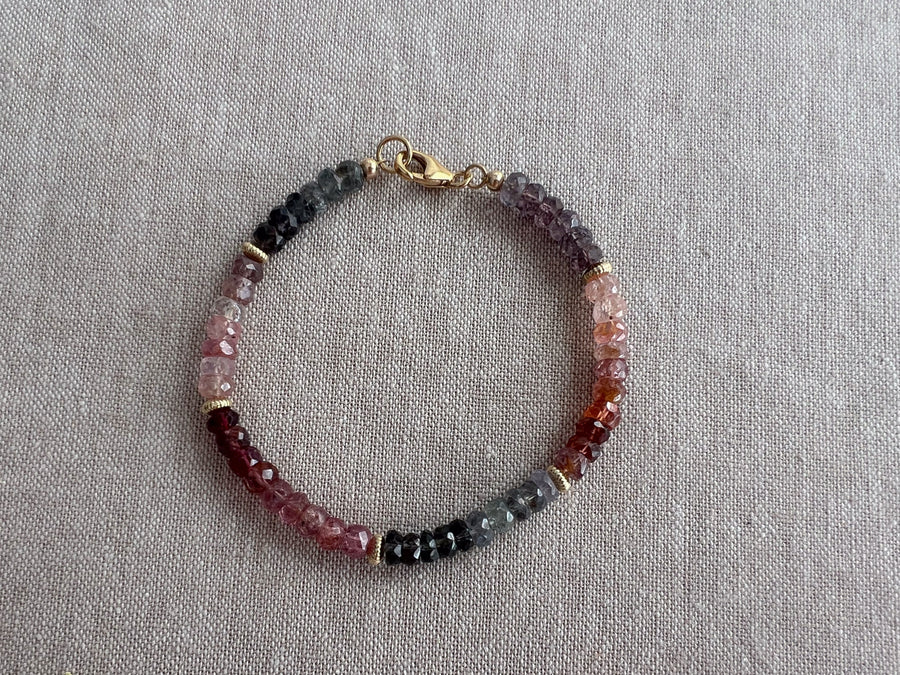 Multi Color Spinel Bracelet, Boho Gemstone Jewlery