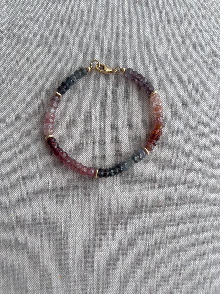 Multi Color Spinel Bracelet, Boho Gemstone Jewlery