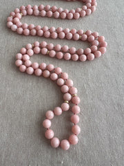 Pink Opal Necklace with Gold Accents, Fine Gemstone Jewelry