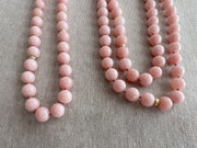 Pink Opal Necklace with Gold Accents, Fine Gemstone Jewelry