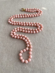 Pink Opal Necklace with Gold Accents, Fine Gemstone Jewelry