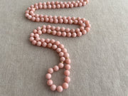 Pink Opal Necklace with Gold Accents, Fine Gemstone Jewelry