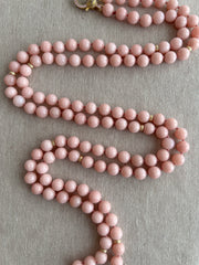Pink Opal Necklace with Gold Accents, Fine Gemstone Jewelry