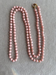 Pink Opal Necklace with Gold Accents, Fine Gemstone Jewelry