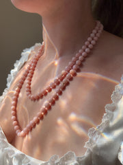 Pink Opal Necklace with Gold Accents, Fine Gemstone Jewelry