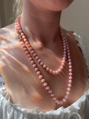 Pink Opal Necklace with Gold Accents, Fine Gemstone Jewelry