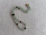 Prasiolite Heishi Necklace, London Blue Topaz Accents, Boho Gemstone Jewelry