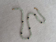 Prasiolite Heishi Necklace, London Blue Topaz Accents, Boho Gemstone Jewelry