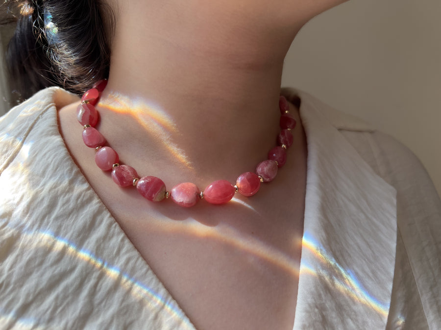 Rhodochroiste Nuggets Necklace