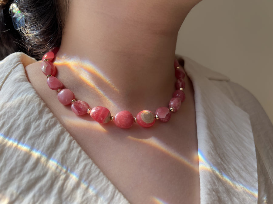 Rhodochroiste Nuggets Necklace