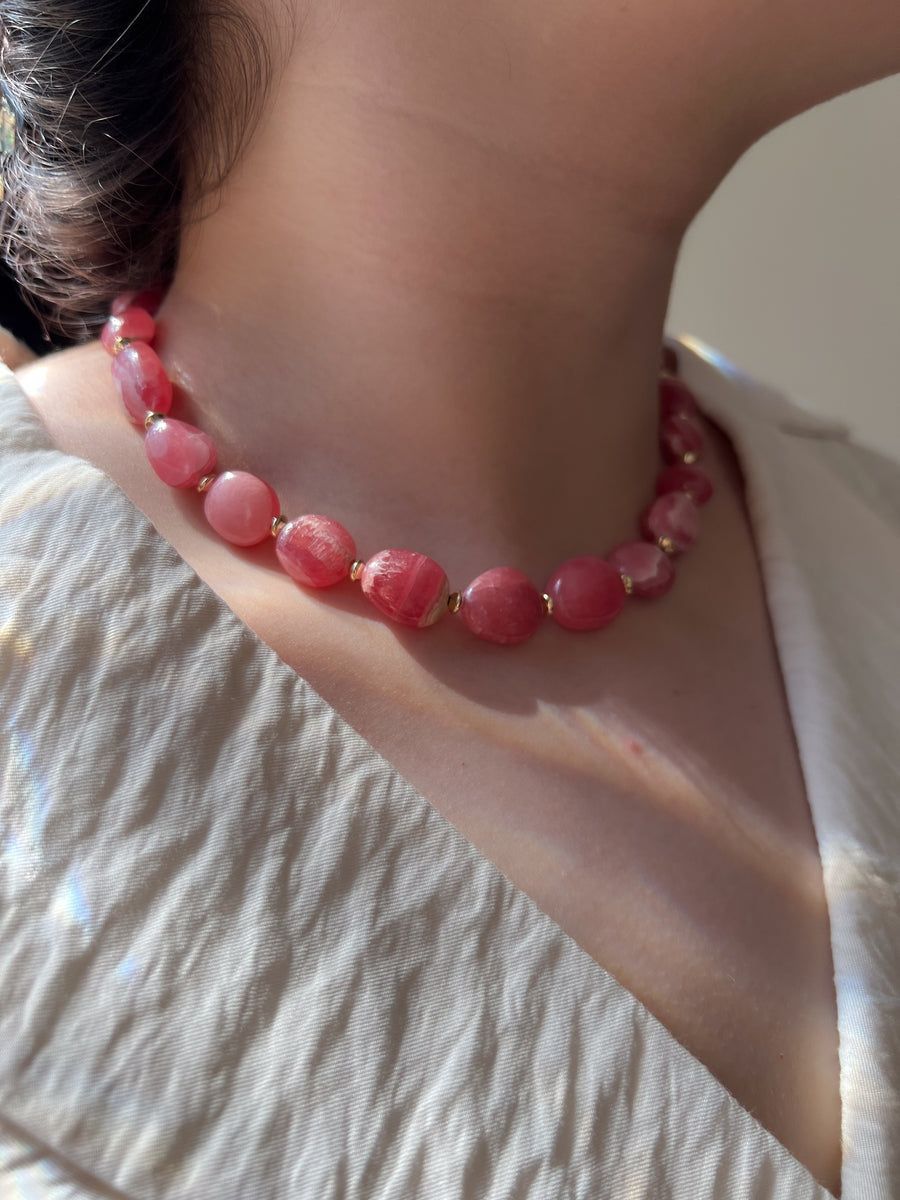 Rhodochroiste Nuggets Necklace