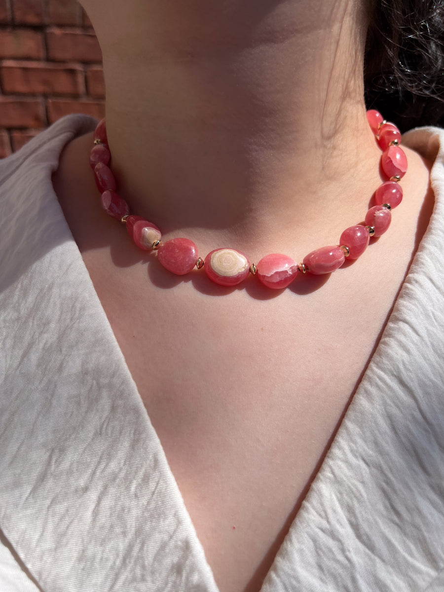Rhodochroiste Nuggets Necklace