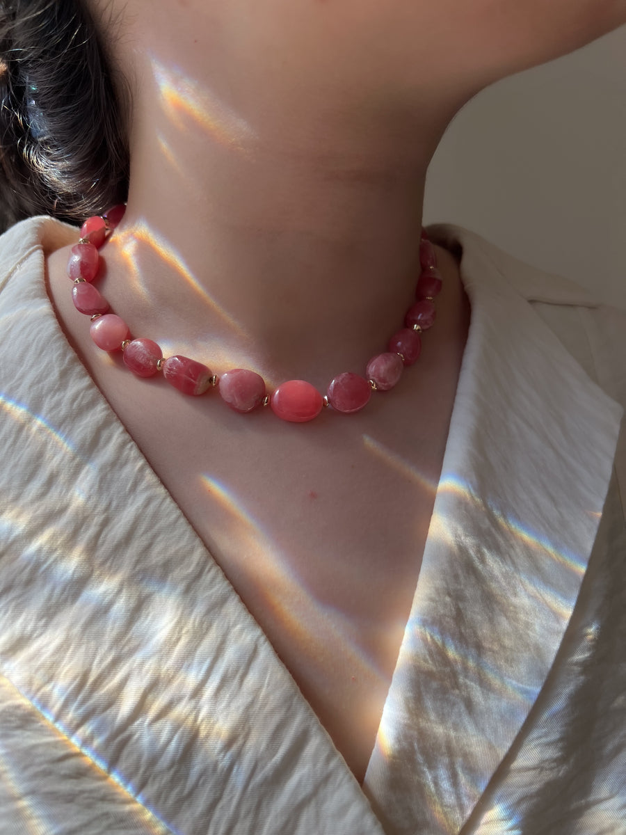 Rhodochroiste Nuggets Necklace