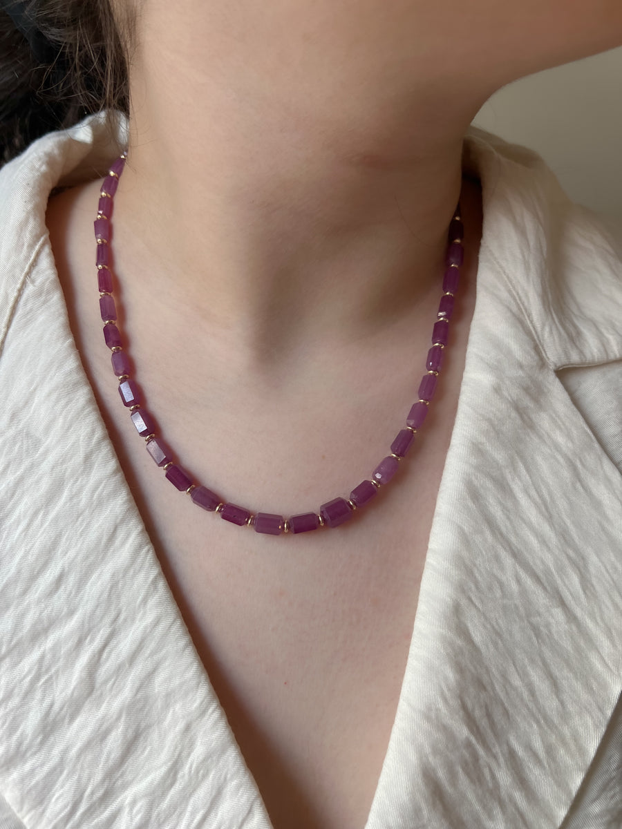 Ruby Cylinders Necklace