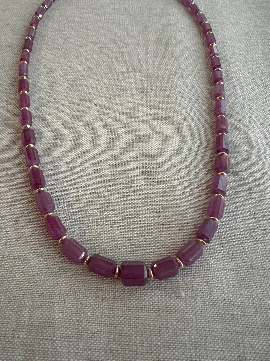 Ruby Cylinders Necklace