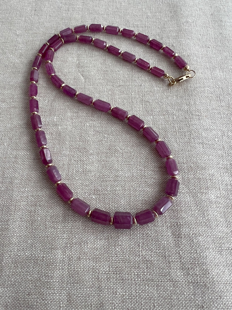 Ruby Cylinders Necklace