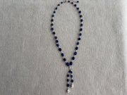 Sapphire and Sterling Silver Lariat Style Necklace