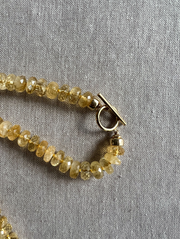 Citrine Necklace with Baroque Pearl Accent