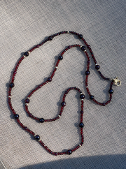 Garnet Necklace with Gold Accents