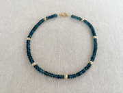 London Blue Topaz Necklace with Gold Accents
