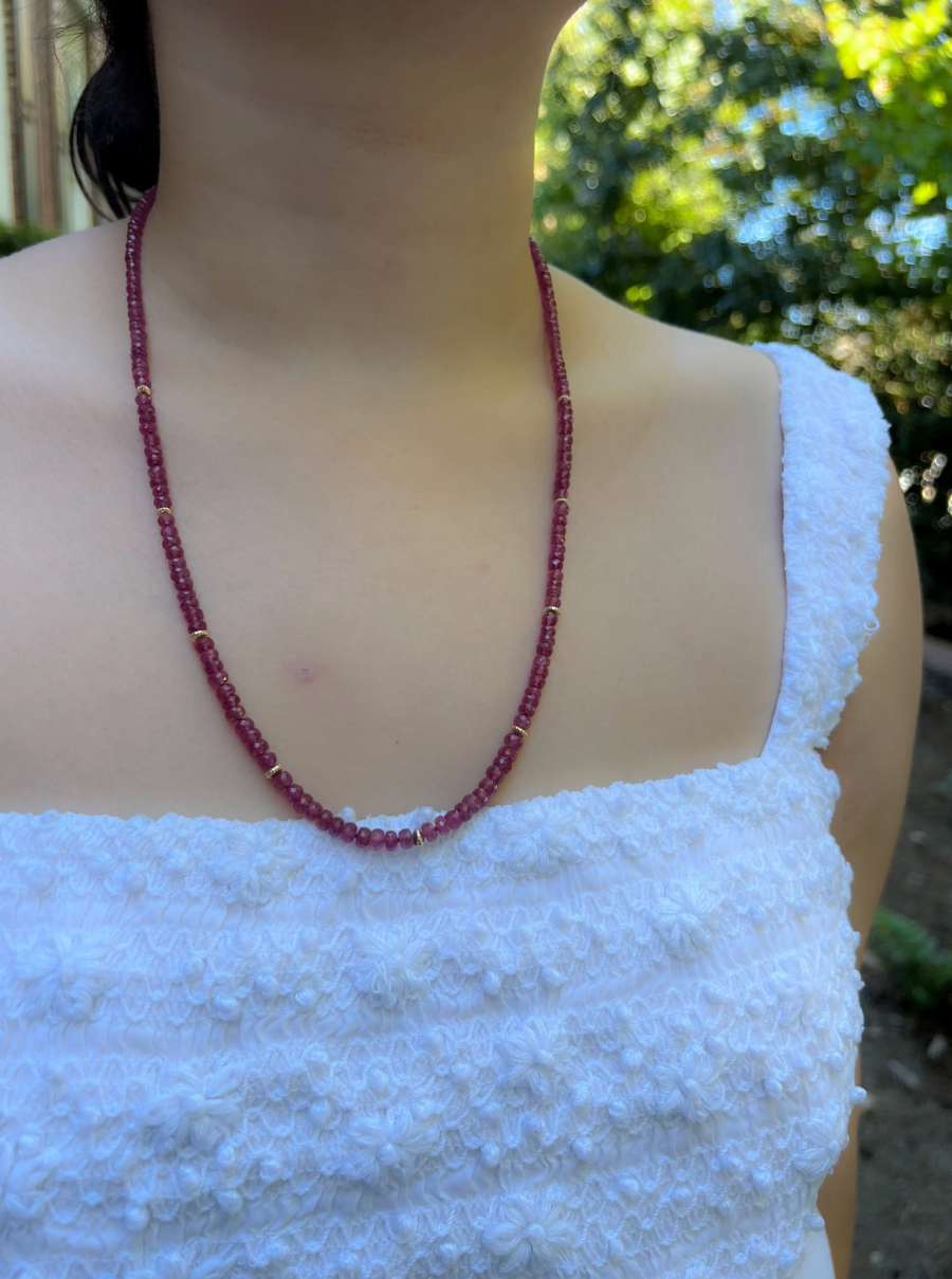 Ruby Necklace with Gold Accents