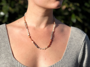 Moonstone Necklace with Silver Accents
