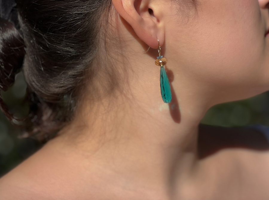 Apatite and Citrine Earrings