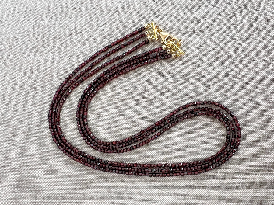 Garnet Triple Strand necklace