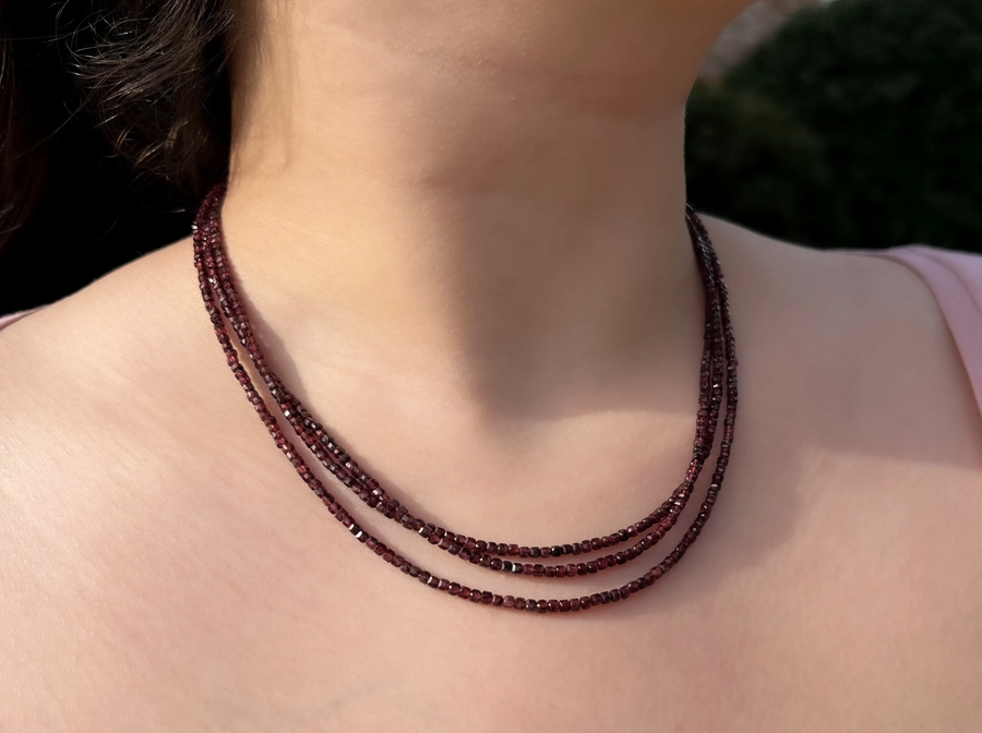 Garnet Triple Strand necklace