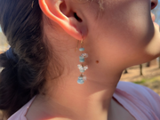 Larimar and Herkimer Diamond Dangle Earrings