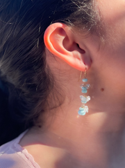 Larimar and Herkimer Diamond Dangle Earrings