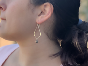 Teardrop Earrings with Pyrite Cube Drop