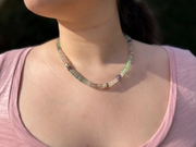 Heishi Fluorite Necklace with Gold Accents
